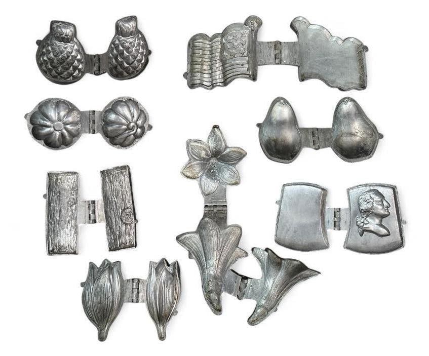 Victorian Pewter Hinged Ice Cream Molds (1 of 8)