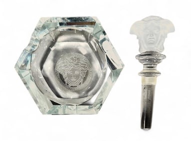 Versace for Rosenthal Crystal Bottle Stopper and Ash Receiver