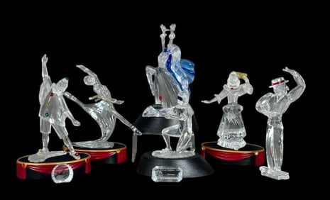Six Swarovski Crystal Magic of Dance Figures and Stands