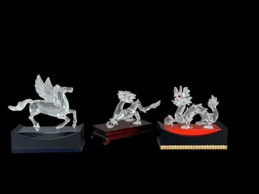 Three Swarovski Crystal Figures