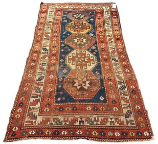 Antique Russian Runner, ca. 1900, 7'6" x 4'1"