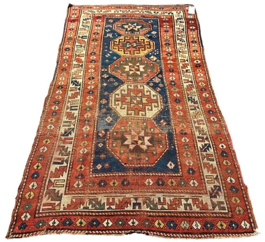 Antique Russian Runner, ca. 1900, 7'6" x 4'1" (1 of 9)