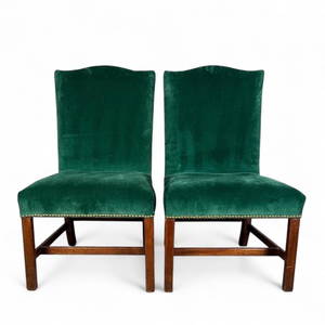 Pair of George III Mahogany Upholstered Side Chairs