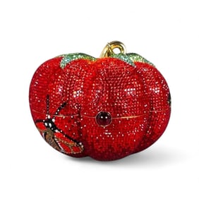 A Judith Leiber Tomato Minaudiere Clutch Bag