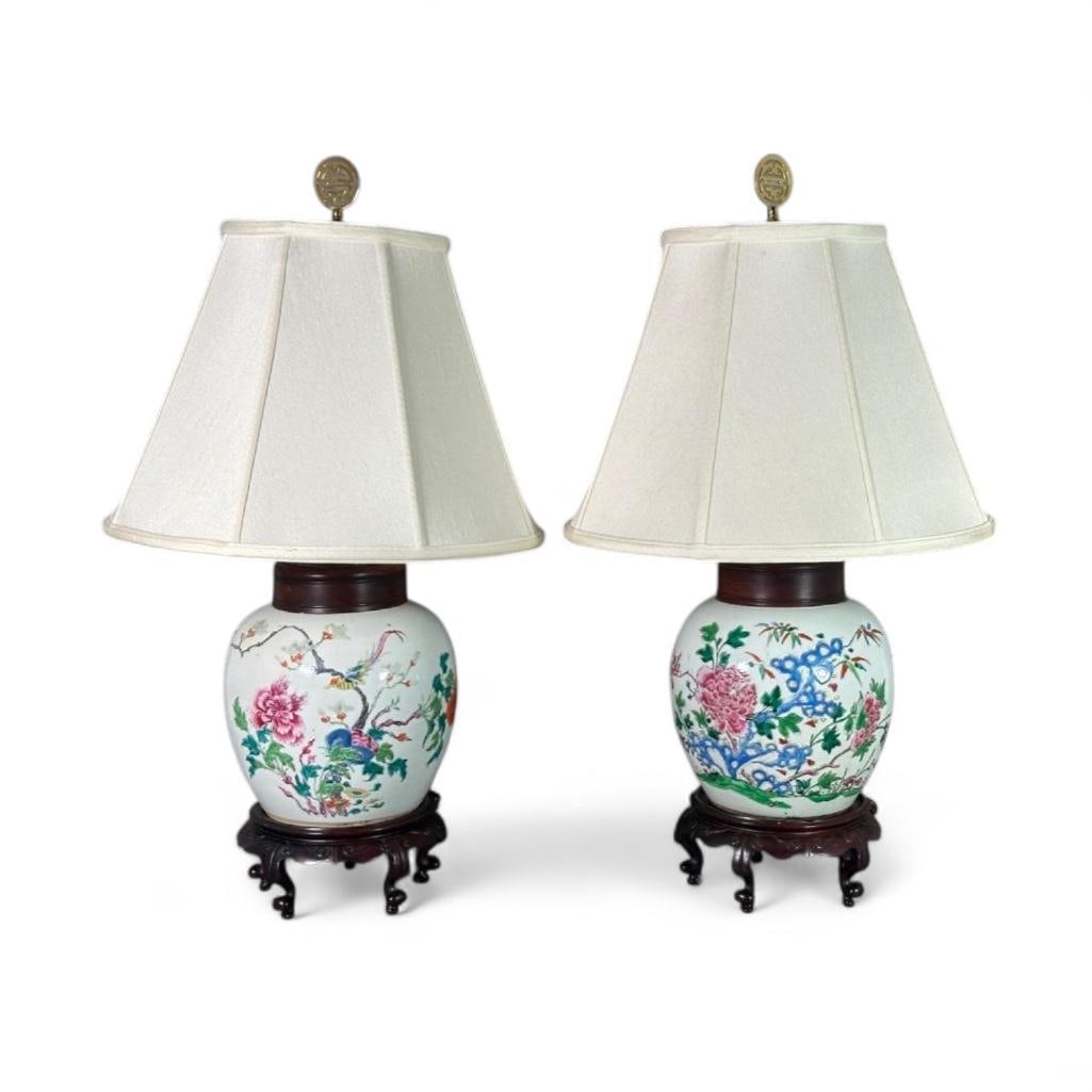 Pair of Antique Ginger Jar Lamps (1 of 9)