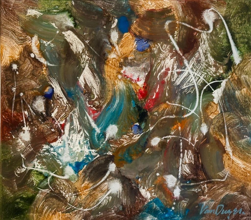 Clarence Van Duzer Monoprint, Abstract Composition (1 of 6)