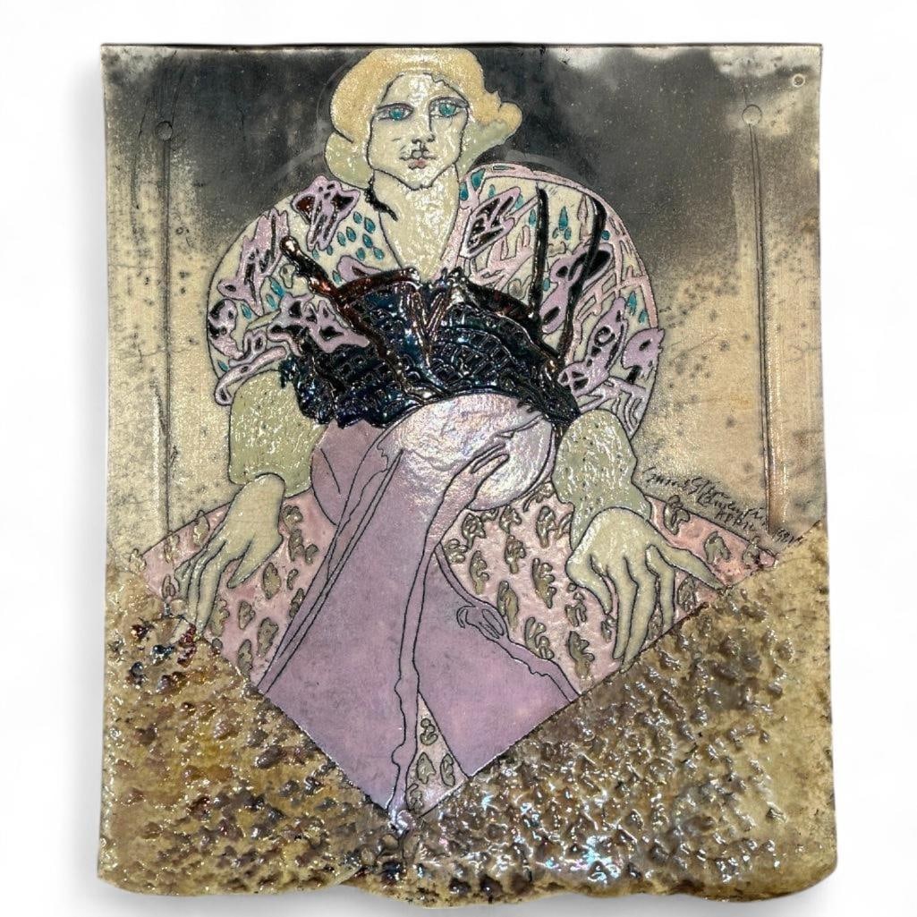 Susan Kemenyffy Raku Pottery Plaque (1 of 8)