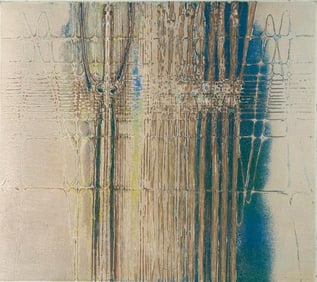Krishna Reddy Intaglio with Aquatint, "Woman and Her Reflections"