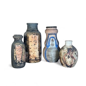 Four Stoneware Vases By Michael Gubkin