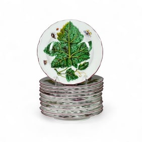 Ten Mottahedeh Sir Hans Sloane Design Porcelain Plates, Modern