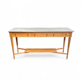 James M. Plukas Artisan Made Tiger Maple Console Table