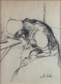 Anna Ticho Drawing, Exhausted Woman