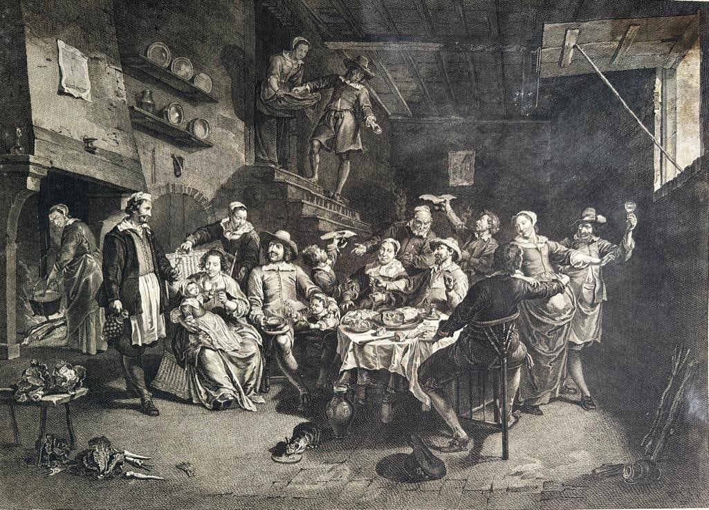 Engraving after Willem Van Harp, "A Flemish Collation": After Willem Van Harp (Flemish 1614-1677) "A Flemish Collation," , engraving on paper after a painting engraved by Isaac Taylor (British 1730-1807) Loose sheet. Dimensions: 16 x 22.5 in. image