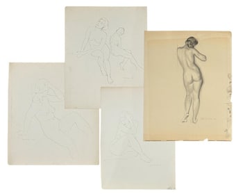 Daniel MacMorris, Four Drawings of Female Nudes