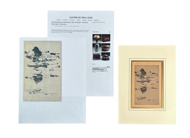 Arthur Wesley Dow Metal Relief Print, "The Old Shipyard"