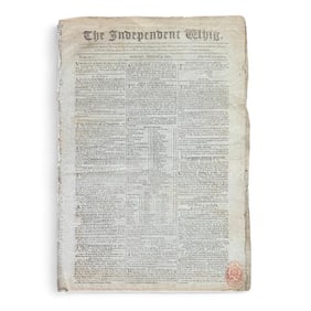 "The Independent Whig" Newspaper Leaf