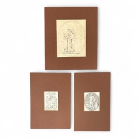 Two Tiny Neoclassical Prints and a Drawing