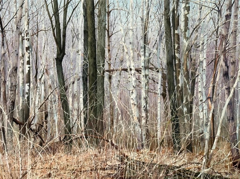 Charles C. Pitcher Watercolor, "Pennsylvania Aspens" (1 of 9)