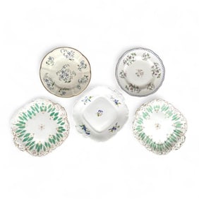Four Antique English Porcelain Serving Dishes, 19thc.