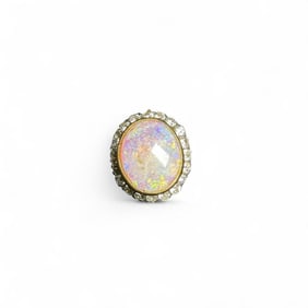 Vintage Opal and Diamond Pendant