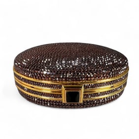 Judith Leiber Swarovski Crystal Minaudiere Bag Clutch