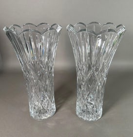 Pair of Gorham Crystal Lady Anne Vases