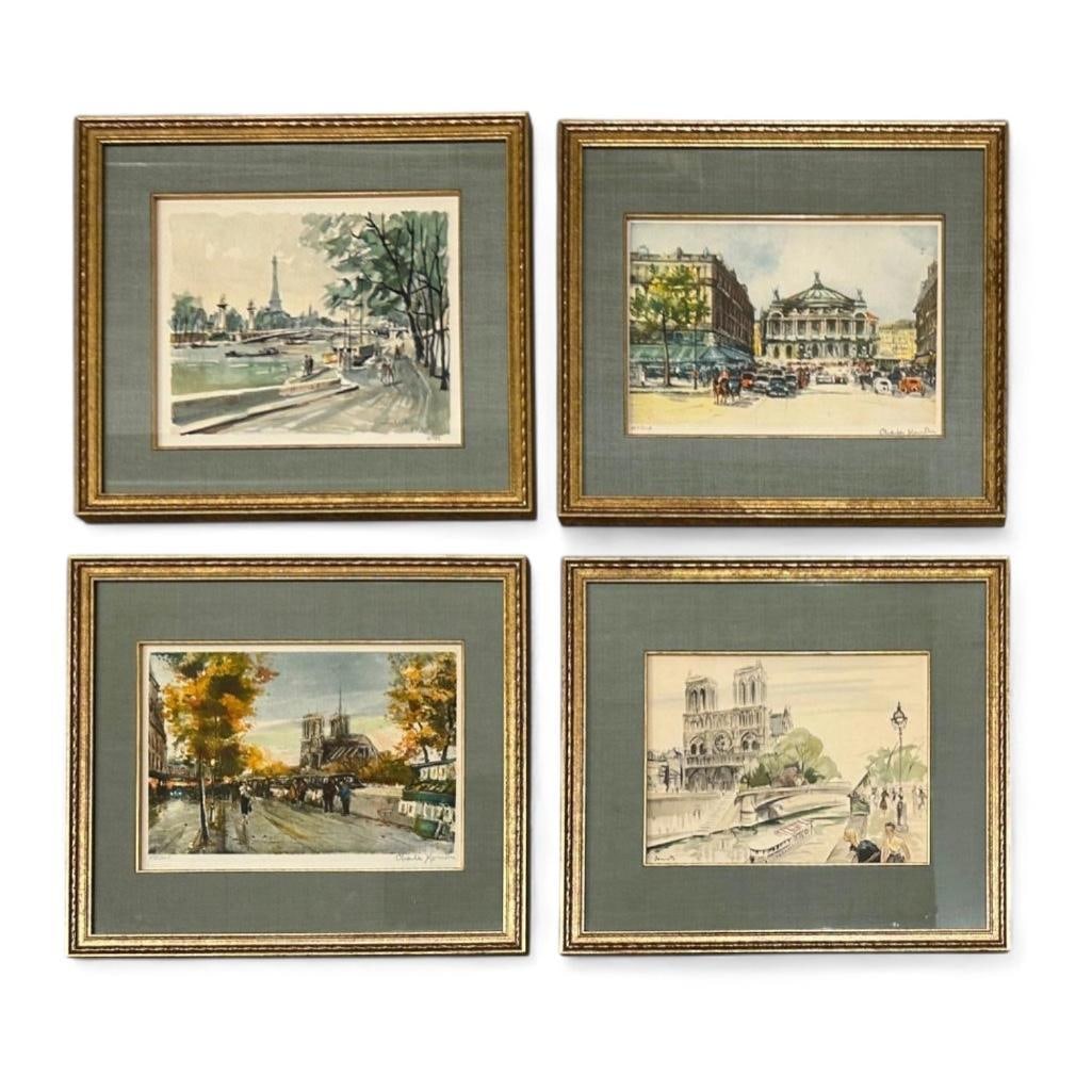 Pierre Pages Lithograph, View Of Paris
