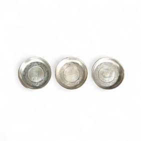 Three Chinese Silver Dishes with Inset Coins