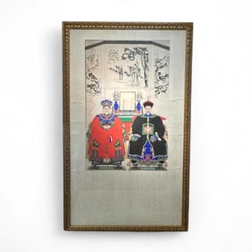 Oversized Framed Ancestor Portrait, Qing Dynasty Period, 7'4.5"T x 4'5"W
