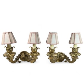 Pair Brass Wall Sconces