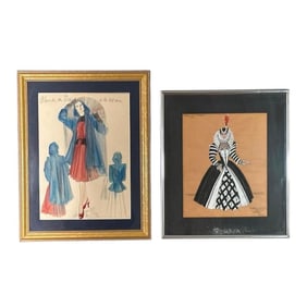 Two Fashion Illustrations, Theodora Van Runkle and Alvin Colt