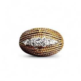 Platinum and Diamond Dome Ring