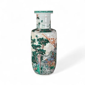 Chinese Qing Style Famille Verte Vase