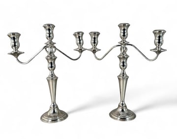 Pair of Sterling Silver Candelabra