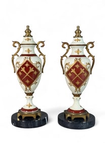 Pair of Petite Porcelain Garniture Vases