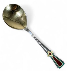Russian Silver and Enamel Spoon
