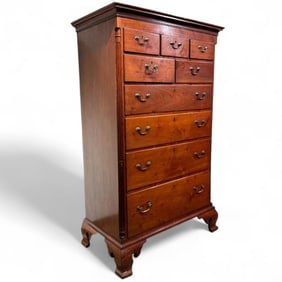 American Walnut Tallboy Chest of Drawers, ca. Late 18th/19 century