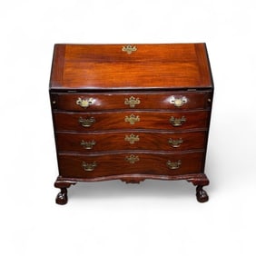 Mahogany Drop-front Oxbow Desk