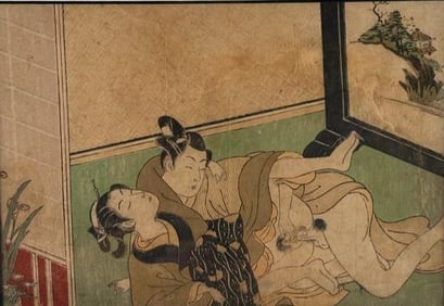 Suzuki Harunobu Color Woodblock, Shunga