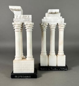 Grand Tour Alabaster Models of The Temples of Castor & Pollux and Vespasian