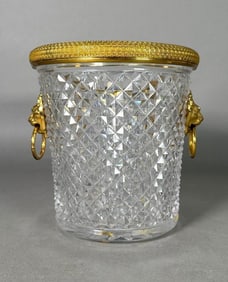 French Cut Crystal Bronze Mounted Ice or Champagne Pail