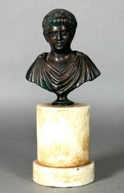Grand Tour Bronze Bust of a Roman Emperor