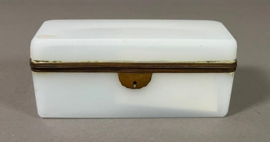 French Opaline Glass Box, 19thc.