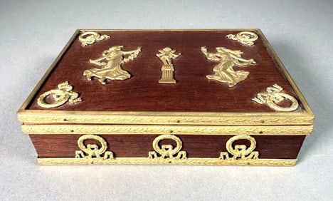 French Empire Mahogany Box with Ormolu Mounts, 19thc.
