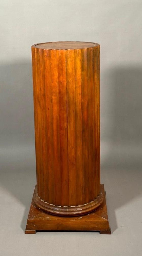 Walnut Fluted Column Pedestal (1 of 8)