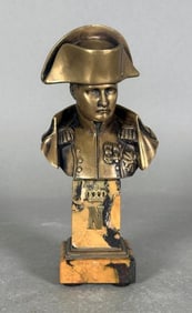 Oskar Gladenbeck Bronze Bust of Napoleon on Marble Columnar Base
