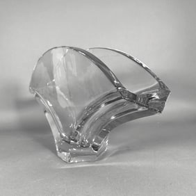 Enormous Baccarat Crystal "Gingko" Vase in Original Box