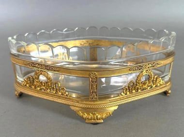 French Crystal and Gilt Bronze Mounted Center Bowl, 19thc.
