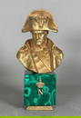 Emile Pinedo Bronze Bust of Napoleon on Malachite Pedestal
