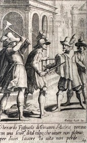 Jacques Callot Engraving, "Gherardo, From Scelta d'Alcuni Miracoli..."